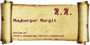 Mayberger Margit névjegykártya